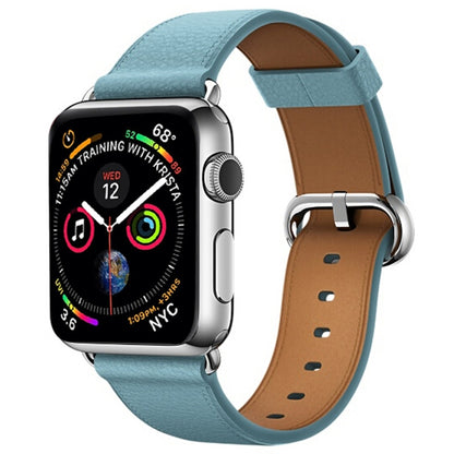 Bracelet de montre en cuir avec bouton classique pour Apple Watch Series 3 & 2 & 1 38mm