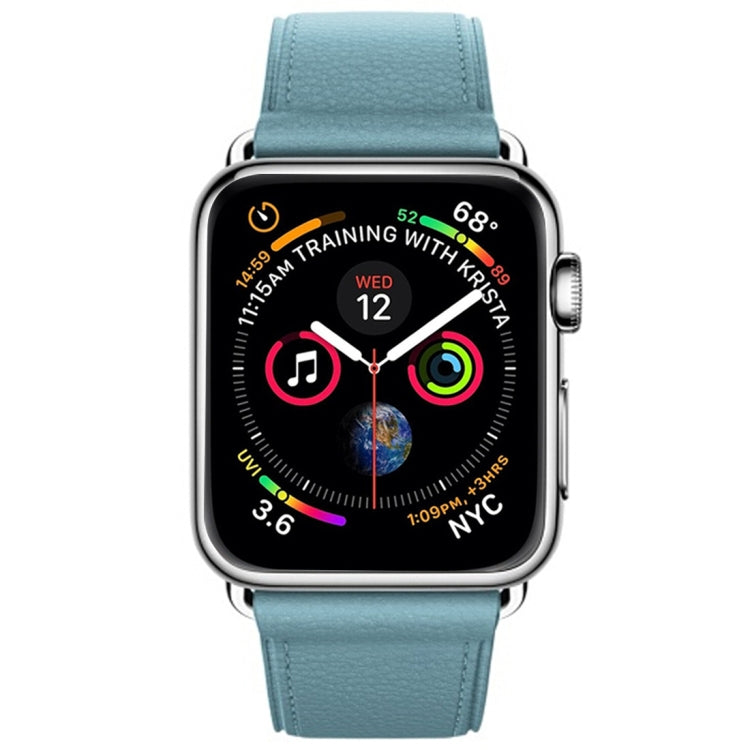 Bracelet de montre en cuir avec bouton classique pour Apple Watch Series 3 & 2 & 1 38mm