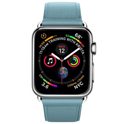 Bracelet de montre en cuir avec bouton classique pour Apple Watch Series 3 & 2 & 1 38mm