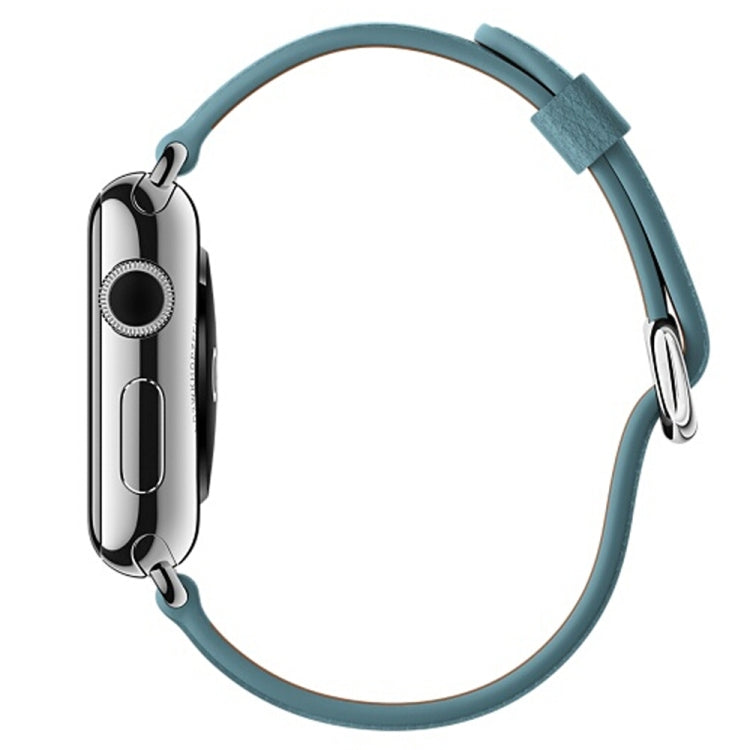 Bracelet de montre en cuir avec bouton classique pour Apple Watch Series 3 & 2 & 1 38mm