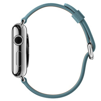 Bracelet de montre en cuir avec bouton classique pour Apple Watch Series 3 & 2 & 1 38mm