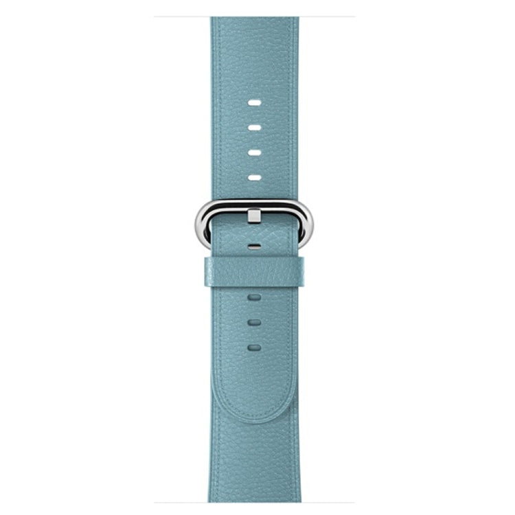Bracelet de montre en cuir avec bouton classique pour Apple Watch Series 3 & 2 & 1 38mm