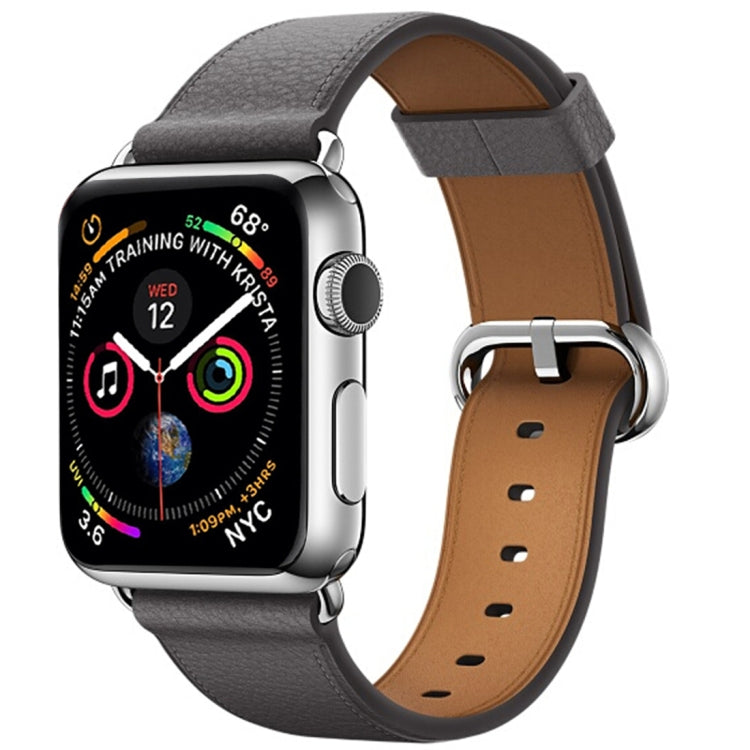 Bracelet de montre en cuir avec bouton classique pour Apple Watch Series 3 & 2 & 1 38mm