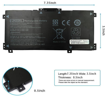 Batteries pour ordinateur portable 4300 mAh compatibles avec HP Envy TPN-W127 et TPN-W134, LK03XL