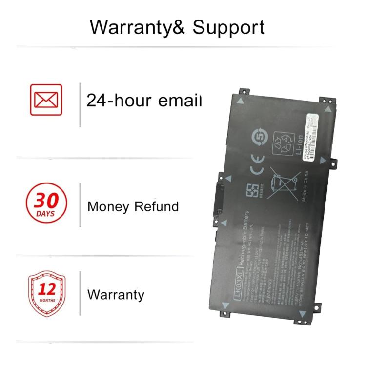 Batteries pour ordinateur portable 4300 mAh compatibles avec HP Envy TPN-W127 et TPN-W134, LK03XL