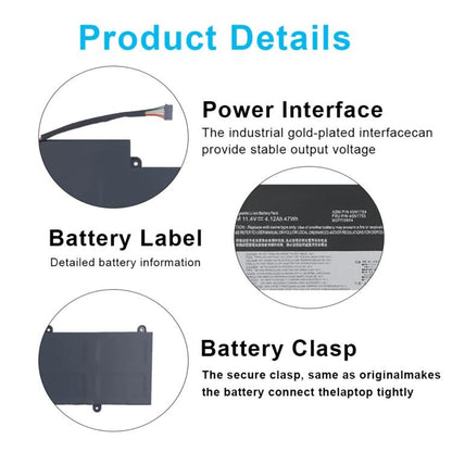Batterie pour ordinateur portable 4120 mAh compatible avec Lenovo ThinkPad E450, E450C, E455 et E460, 45N1754-E450