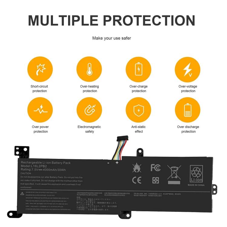 Batterie pour ordinateur portable Lenovo Ideapad 320-14AST-15IKB-15IAP-15AST-15ABR, 4030 mAh, L16C2PB2