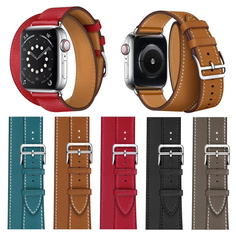Pour Apple Watch 3/2/1 Generation 38mm Bracelet en cuir universel à double boucle