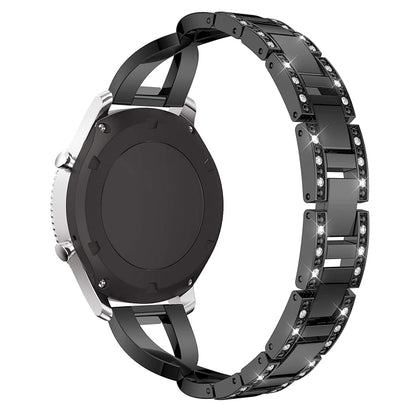 Pour Samsung Gear S3 / Ticwatch Pro / HUAWEI GT Universal 22mm Metal Diamond Strap, black, Argent, gold, Rose gold