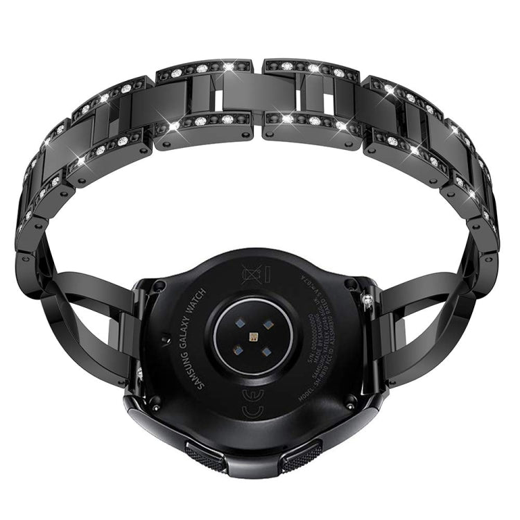 Pour Samsung Gear S3 / Ticwatch Pro / HUAWEI GT Universal 22mm Metal Diamond Strap, black, Argent, gold, Rose gold