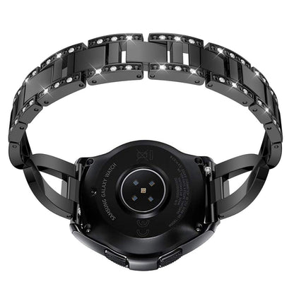 Pour Samsung Gear S3 / Ticwatch Pro / HUAWEI GT Universal 22mm Metal Diamond Strap, black, Argent, gold, Rose gold