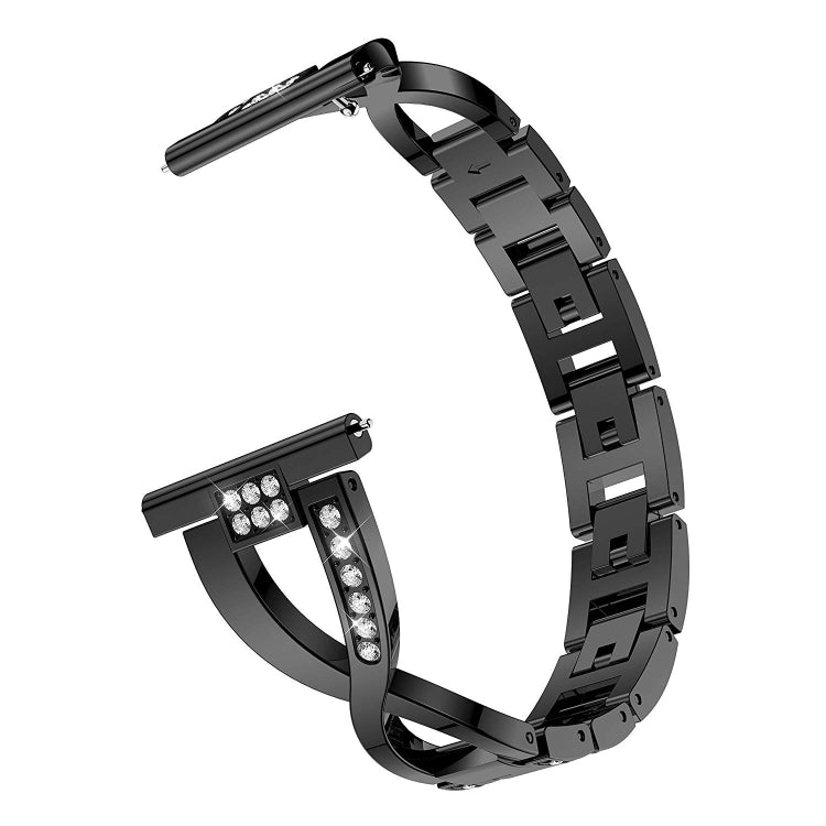 Pour Samsung Gear S3 / Ticwatch Pro / HUAWEI GT Universal 22mm Metal Diamond Strap, black, Argent, gold, Rose gold