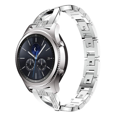 Pour Samsung Gear S3 / Ticwatch Pro / HUAWEI GT Universal 22mm Metal Diamond Strap, black, Argent, gold, Rose gold