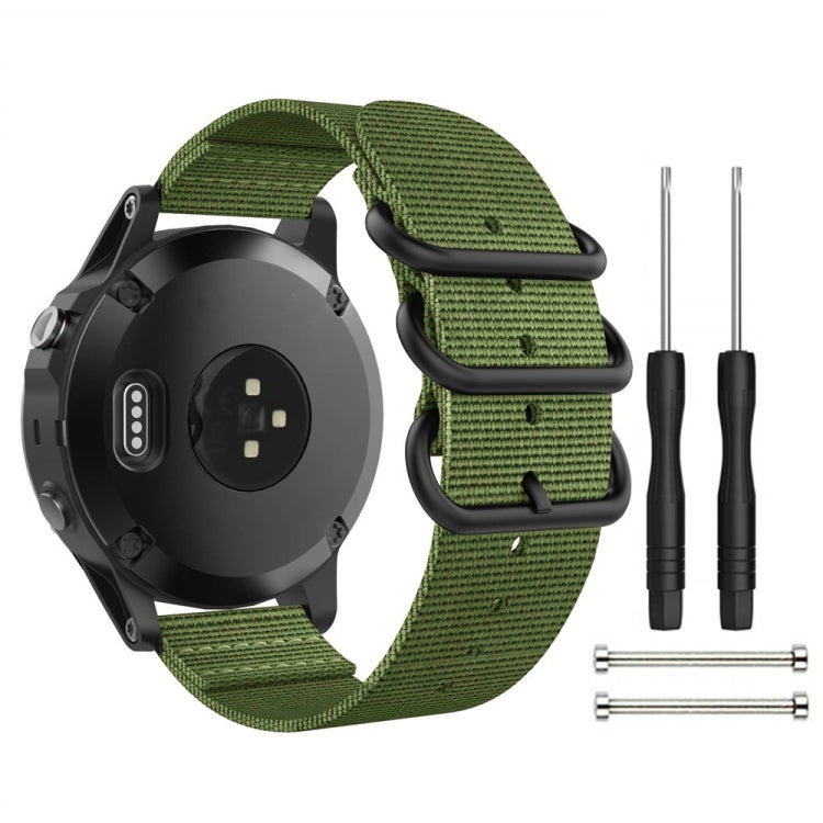 Pour Garmin Fenix 3 / 5X Universal 26MM Bracelet de montre en nylon à trois anneaux