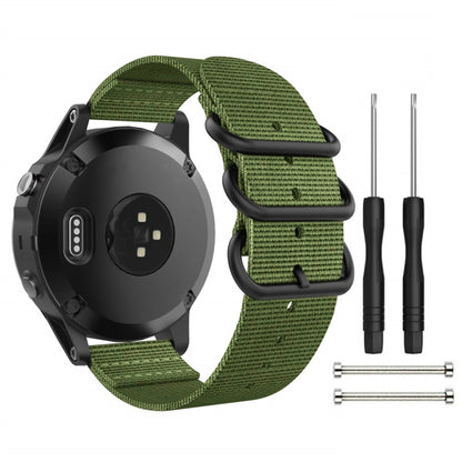 Pour Garmin Fenix 3 / 5X Universal 26MM Bracelet de montre en nylon à trois anneaux