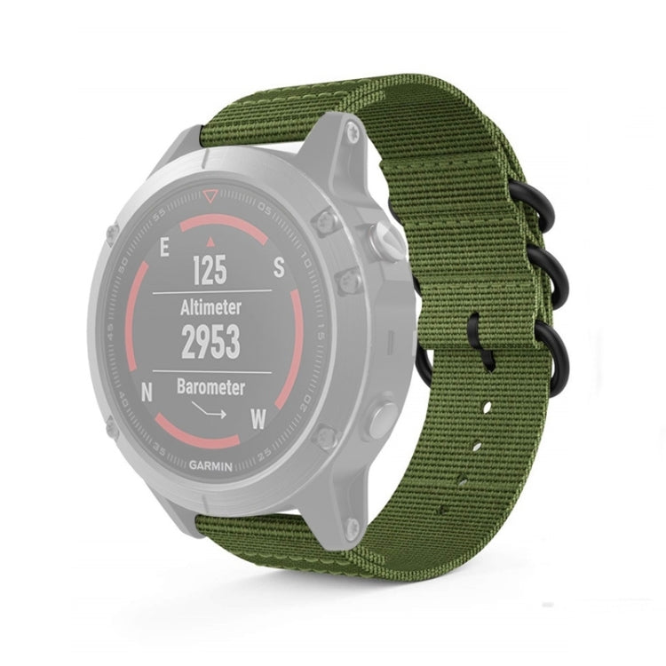 Pour Garmin Fenix 5S 20mm Bracelet de montre en nylon à trois anneaux