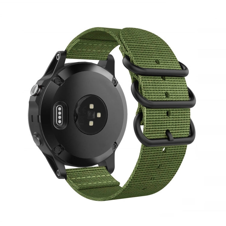 Pour Garmin Fenix 5S 20mm Bracelet de montre en nylon à trois anneaux
