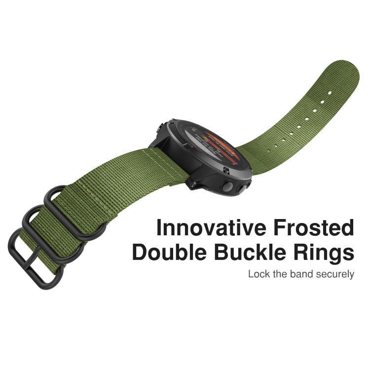 Pour Garmin Fenix 5S 20mm Bracelet de montre en nylon à trois anneaux