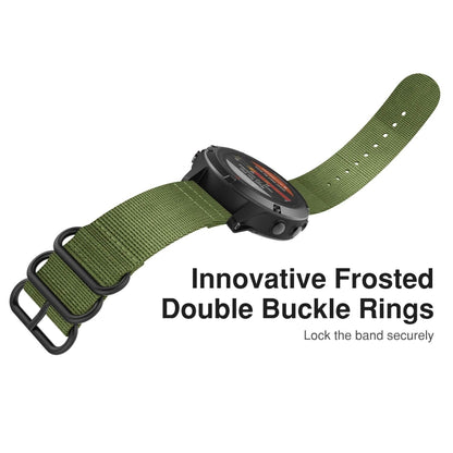 Pour Garmin Fenix 5S 20mm Bracelet de montre en nylon à trois anneaux