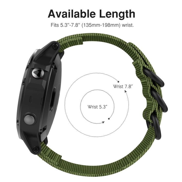 Pour Garmin Fenix 5S 20mm Bracelet de montre en nylon à trois anneaux