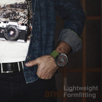 Pour Garmin Fenix 5S 20mm Bracelet de montre en nylon à trois anneaux