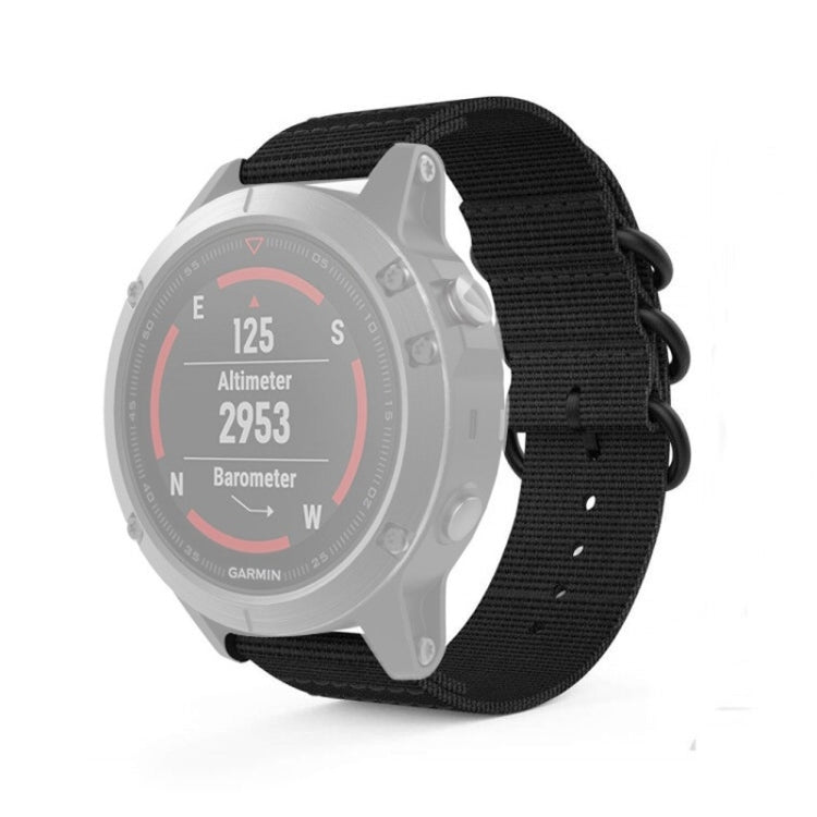 Pour Garmin Fenix 5S 20mm Bracelet de montre en nylon à trois anneaux