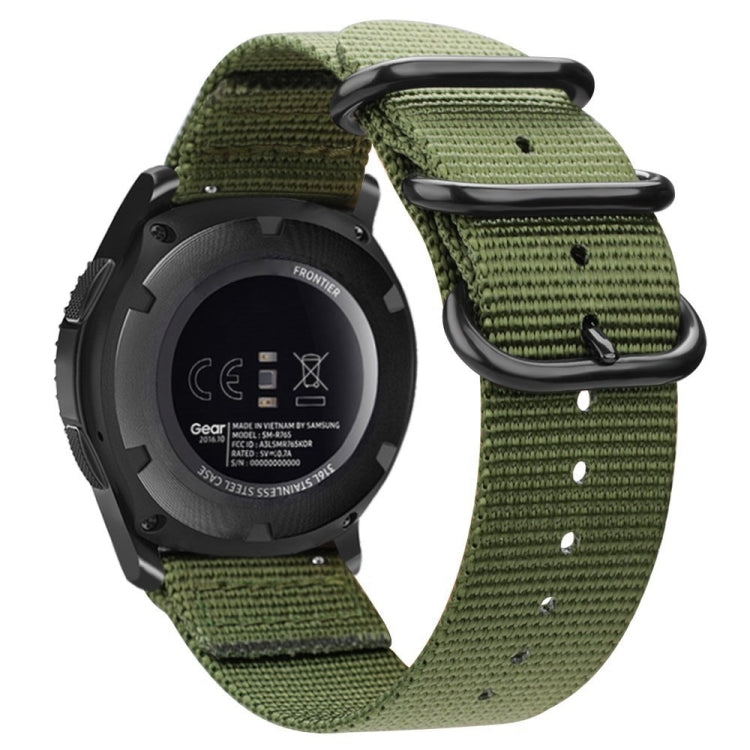 Pour Samsung Galaxy Watch Active 22mm / S3 Bracelet en nylon à trois anneaux, For Samsung Galaxy Watch Active 2 22mm / Gear S3