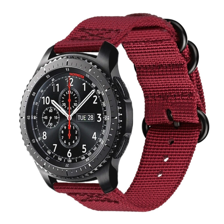 Pour Samsung Galaxy Watch Active 22mm / S3 Bracelet en nylon à trois anneaux, For Samsung Galaxy Watch Active 2 22mm / Gear S3