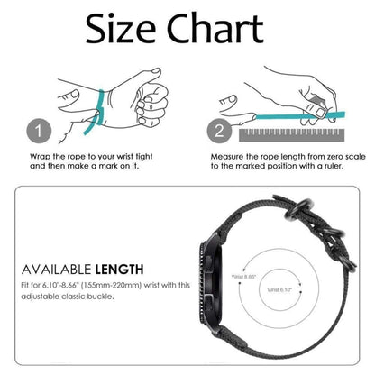 Pour Samsung Galaxy Watch Active 22mm / S3 Bracelet en nylon à trois anneaux, For Samsung Galaxy Watch Active 2 22mm / Gear S3