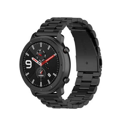 Convient pour Samsung Gear S2 Sport / Galaxy Watch Active 2 Universel 20mm Acier Inoxydable Bracelet Métallique Boucle Papillon Trois Perles, black, Argent, gold, rose gold