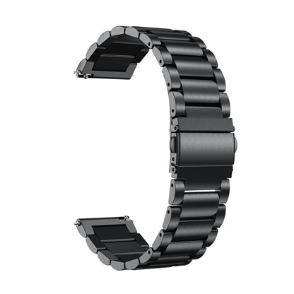 Convient pour Samsung Gear S2 Sport / Galaxy Watch Active 2 Universel 20mm Acier Inoxydable Bracelet Métallique Boucle Papillon Trois Perles, black, Argent, gold, rose gold
