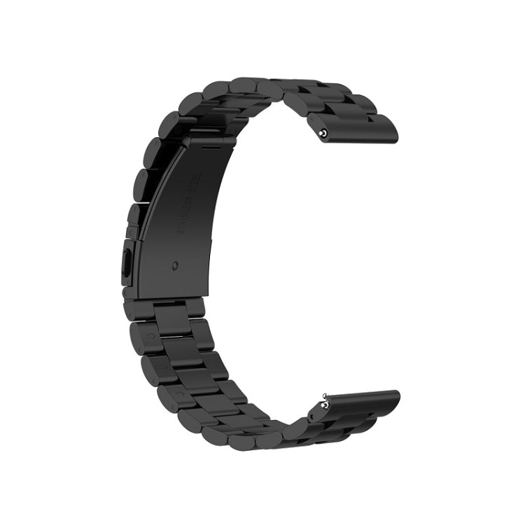 Convient pour Samsung Gear S2 Sport / Galaxy Watch Active 2 Universel 20mm Acier Inoxydable Bracelet Métallique Boucle Papillon Trois Perles, black, Argent, gold, rose gold