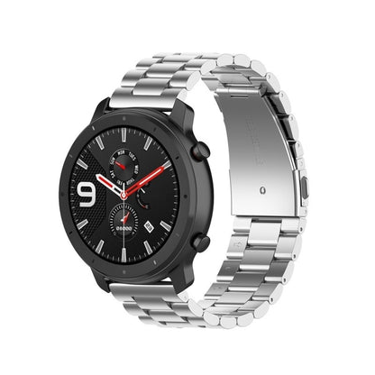 Convient pour Samsung Gear S2 Sport / Galaxy Watch Active 2 Universel 20mm Acier Inoxydable Bracelet Métallique Boucle Papillon Trois Perles, black, Argent, gold, rose gold