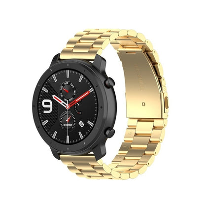 Convient pour Samsung Gear S2 Sport / Galaxy Watch Active 2 Universel 20mm Acier Inoxydable Bracelet Métallique Boucle Papillon Trois Perles, black, Argent, gold, rose gold