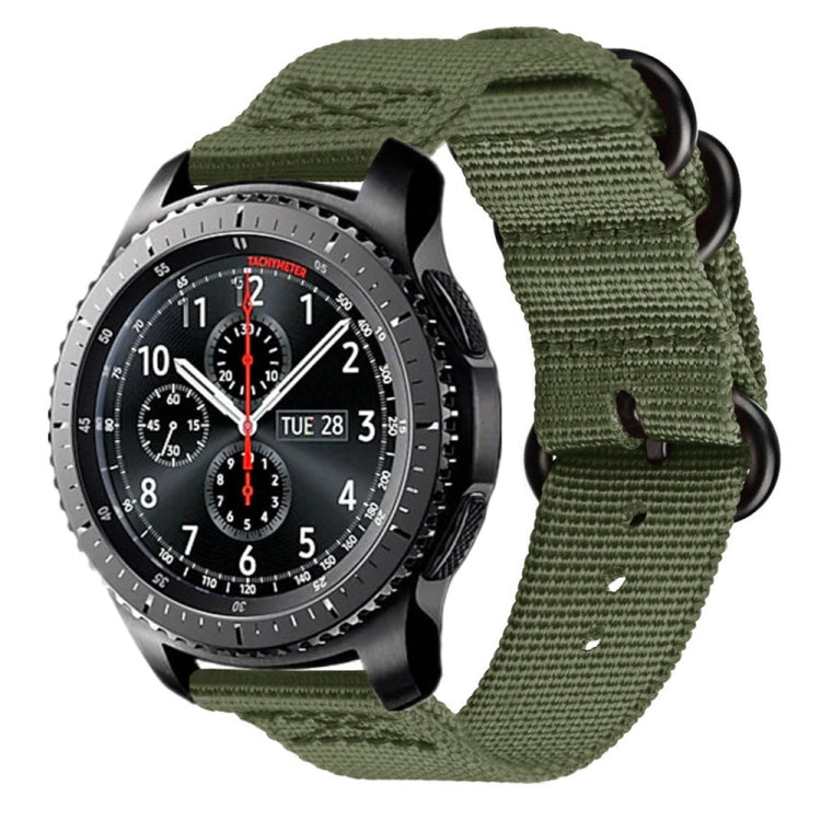 Pour Samsung Galaxy Watch Active 20mm S3 Bracelet en nylon à trois anneaux, For Samsung Galaxy Watch Active 2 20mm / Gear S3