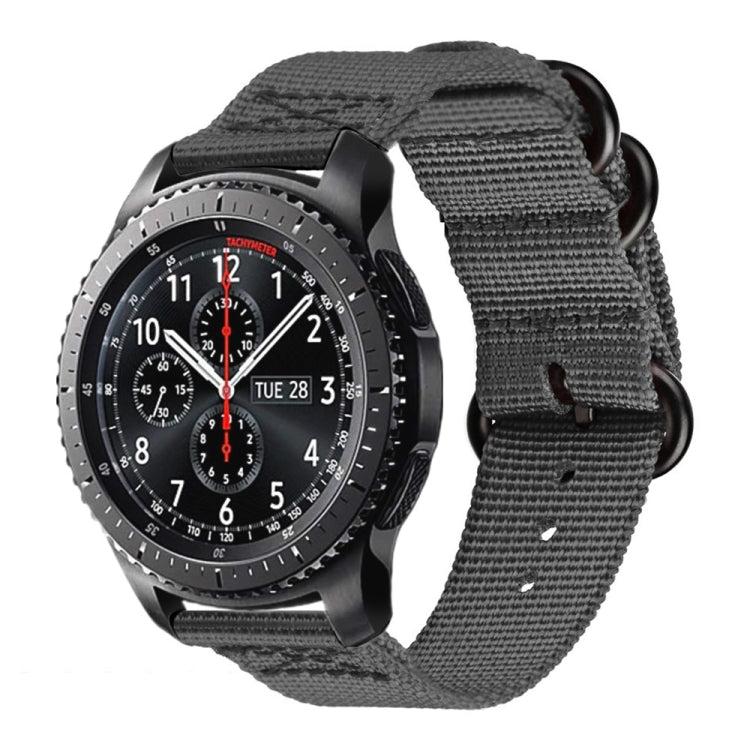 Pour Samsung Galaxy Watch Active 20mm S3 Bracelet en nylon à trois anneaux, For Samsung Galaxy Watch Active 2 20mm / Gear S3