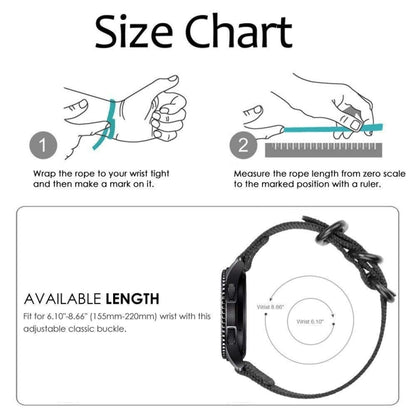 Pour Samsung Galaxy Watch Active 20mm S3 Bracelet en nylon à trois anneaux, For Samsung Galaxy Watch Active 2 20mm / Gear S3