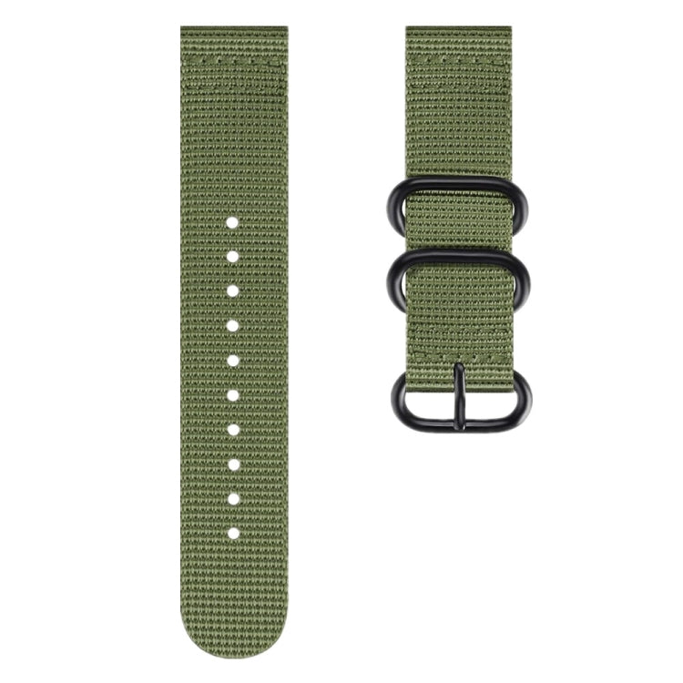 Pour Samsung Galaxy Watch Active 18mm S3 Bracelet en nylon à trois anneaux, For Samsung Galaxy Watch Active 2 18mm / Gear S3