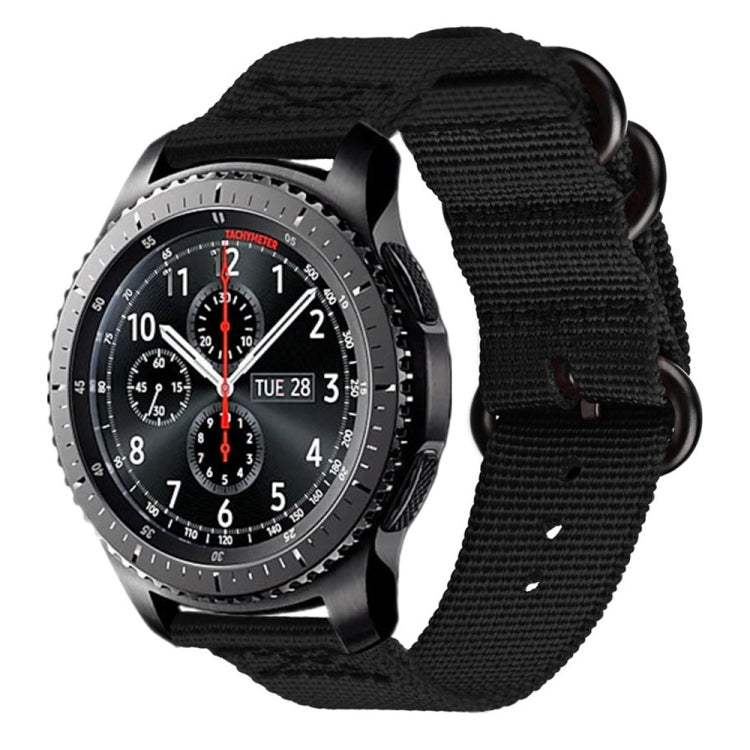 Pour Samsung Galaxy Watch Active 18mm S3 Bracelet en nylon à trois anneaux, For Samsung Galaxy Watch Active 2 18mm / Gear S3