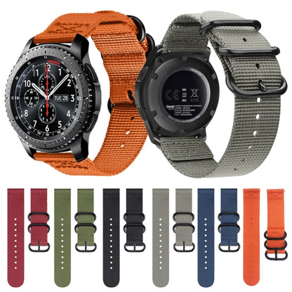 Pour Samsung Galaxy Watch Active 18mm S3 Bracelet en nylon à trois anneaux, For Samsung Galaxy Watch Active 2 18mm / Gear S3
