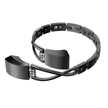 Pour montre intelligente Fitbit Alta bracelet en métal en forme de X, black, gold, rose gold, sliver
