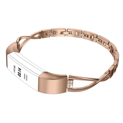 Pour montre intelligente Fitbit Alta bracelet en métal en forme de X, black, gold, rose gold, sliver