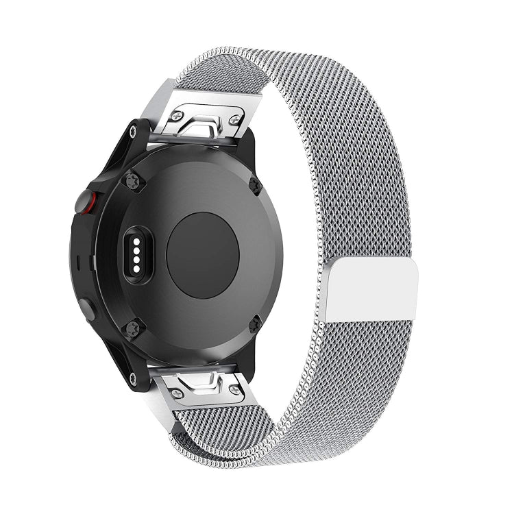 Pour Garmin Fenix 5 Milan Bracelet de montre en métal en acier inoxydable (argent), 20MM, 22MM, 26MM