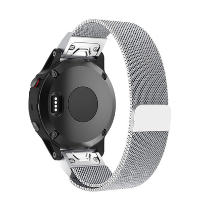 Pour Garmin Fenix 5 Milan Bracelet de montre en métal en acier inoxydable (argent), 20MM, 22MM, 26MM