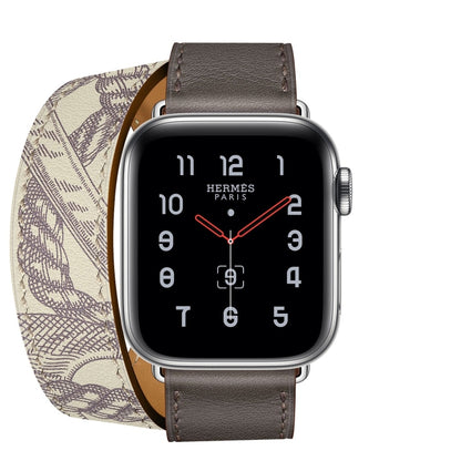 Pour Apple Watch 3/2/1 génération 38mm sérigraphie universelle bracelet de montre à double boucle