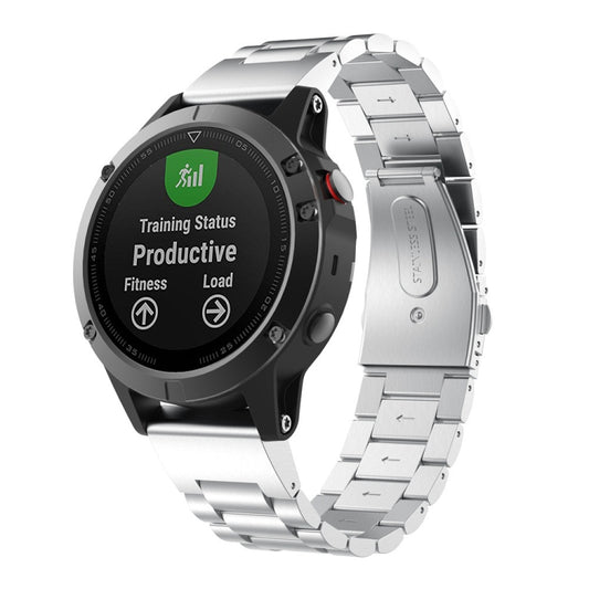 Pour bracelet de montre en acier inoxydable à trois perles Garmin Fenix 5 (argent), 20MM, 22MM, 26MM
