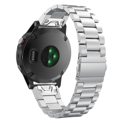 Pour bracelet de montre en acier inoxydable à trois perles Garmin Fenix 5 (argent), 20MM, 22MM, 26MM