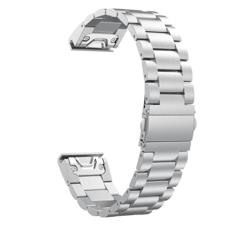 Pour bracelet de montre en acier inoxydable à trois perles Garmin Fenix 5 (argent), 20MM, 22MM, 26MM