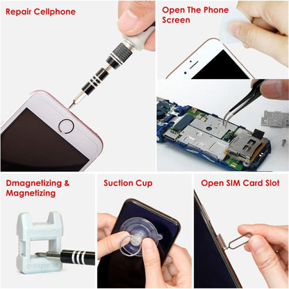 Tournevis à prune magnétique 110 en 1, outil de réparation et de démontage de téléphone portable