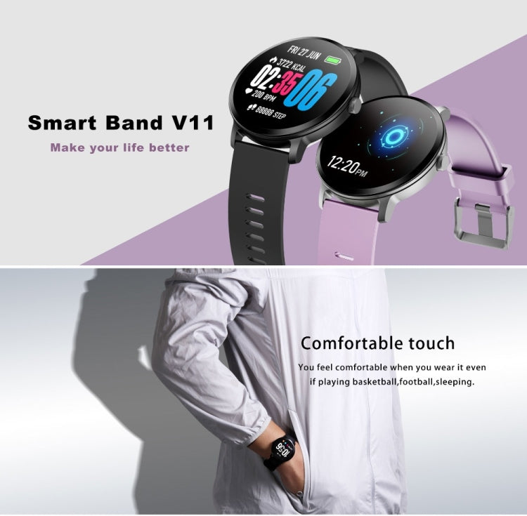 V11 Smartwatch moniteur de fréquence cardiaque en temps réel mode multi-sport lumière respiratoire montre intelligente pour téléphone Android IOS